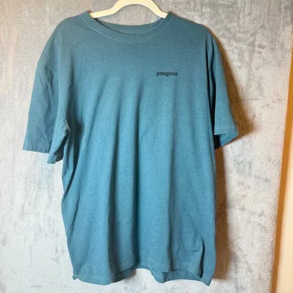 Patagonia Logo T Shirt Mens Large Blue Responsibili Tee Outdoor Graphic - Picture 2 of 4